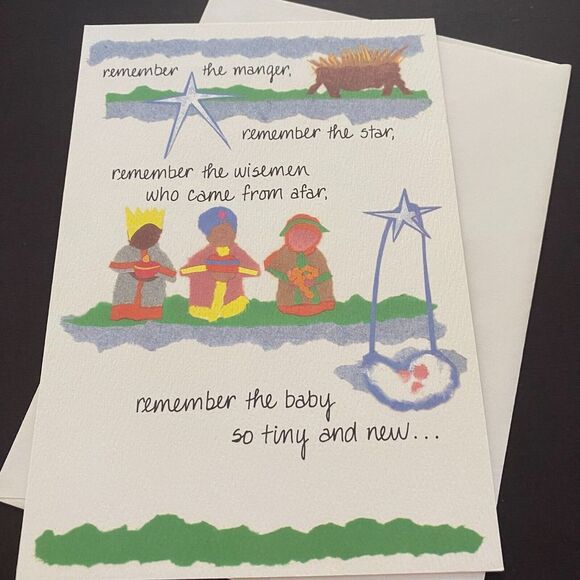 It Takes Two 'Remember the Manger' Holiday Greetings Kids Christmas Card - Picture 1 of 6